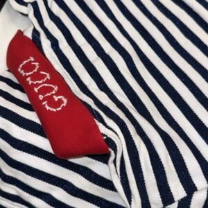Gucci Kids Striped Polo - Navy and White with Red Accent